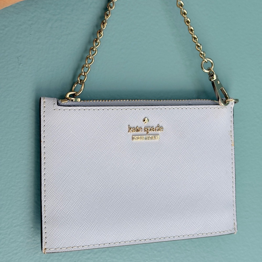 Kate Spade Cameron Street Caroline Morning Dawn Blue Leather Chain Wristlet
